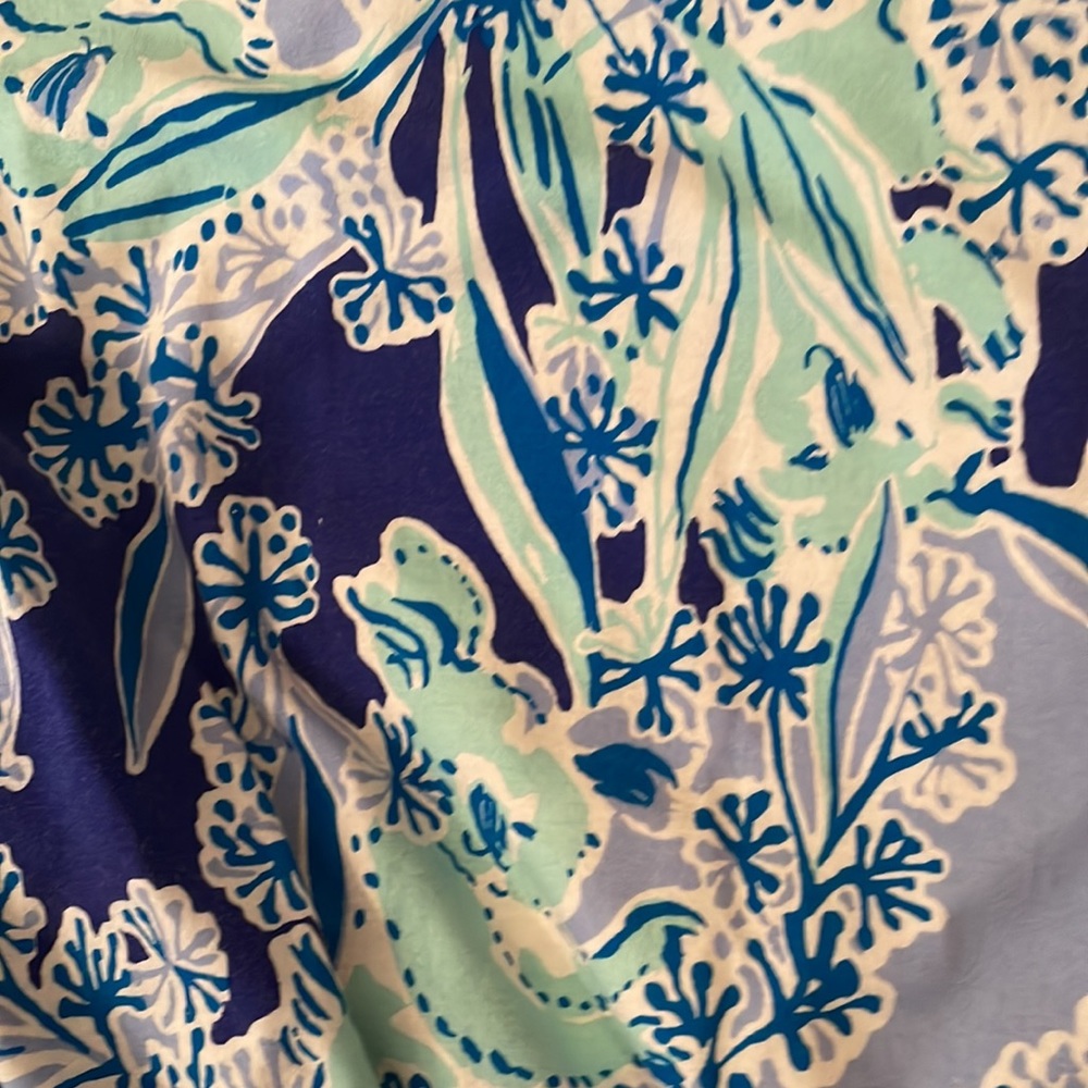 Lilly Pulitzer Blue & Aqua Floral Jumpsuit Romper - Picture 5 of 6